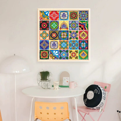 Colorful Pattern 1 - 14CT Stamped Cross Stitch 50*50CM