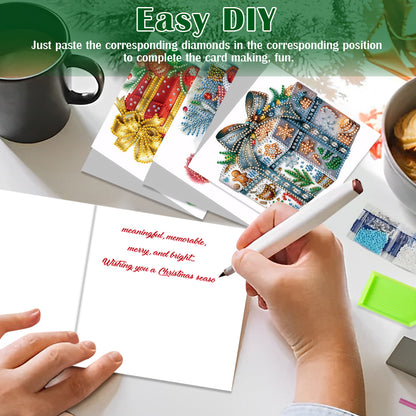 12pcs DIY Diamond Art Greeting Cards Xmas Theme Congratulations Cards & Gifts