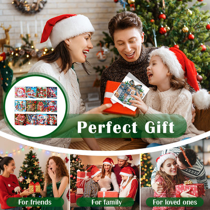 12pcs DIY Diamond Art Greeting Cards Xmas Theme Congratulations Cards & Gifts