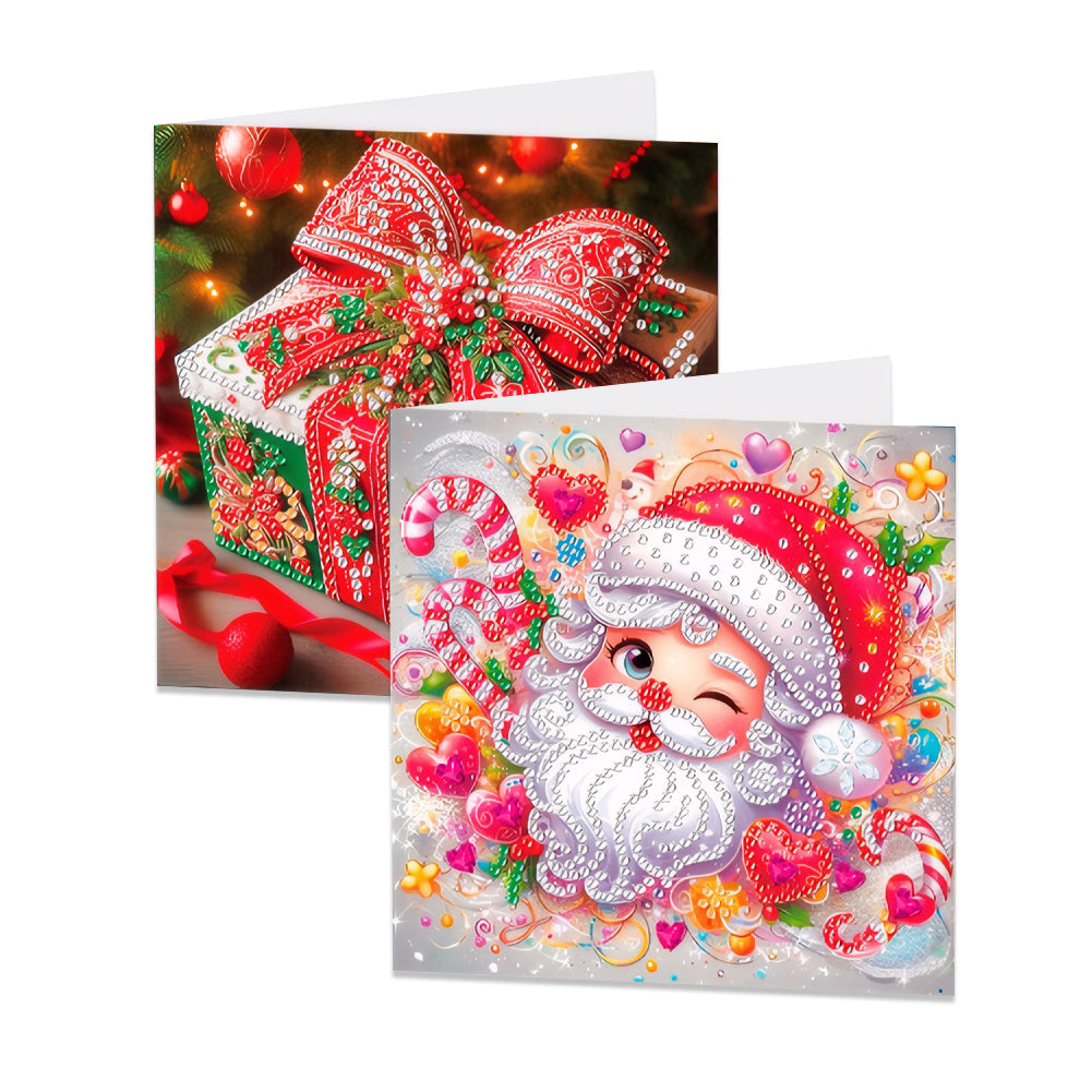 12pcs DIY Diamond Art Greeting Cards Xmas Theme Congratulations Cards & Gifts