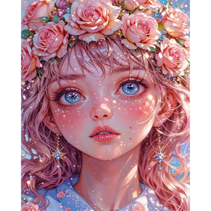 Pink Girl - Full Square Drill Diamond Painting 40*50CM