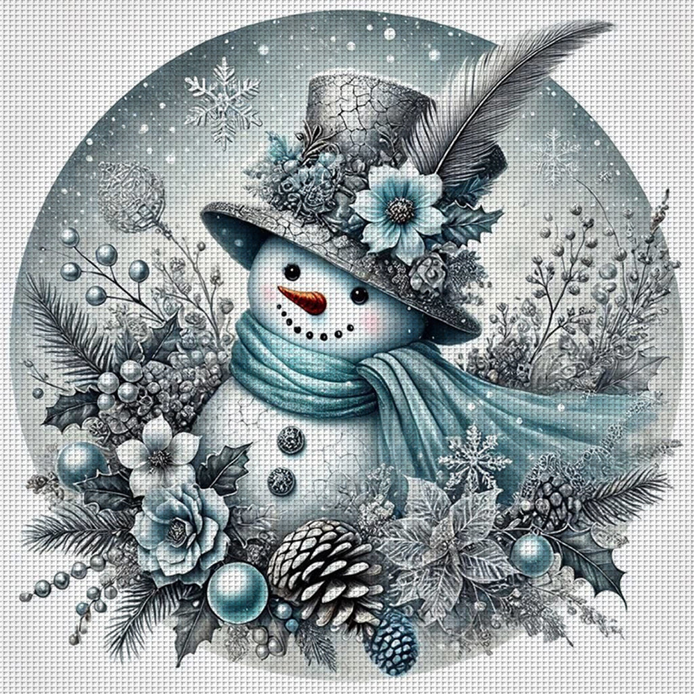 Christmas Snowman - 11CT Counted Cross Stitch 40*40CM