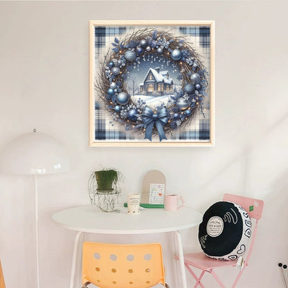Christmas Wreath Scenery - 11CT Counted Cross Stitch 40*40CM