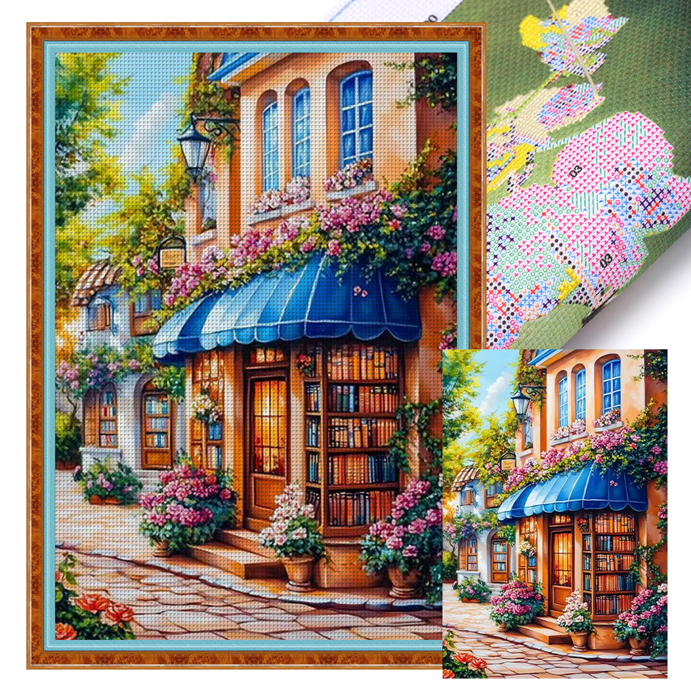 Street Corner Cafe - 11CT Stamped Cross Stitch 70*50CM(Mona Lisa Brand)