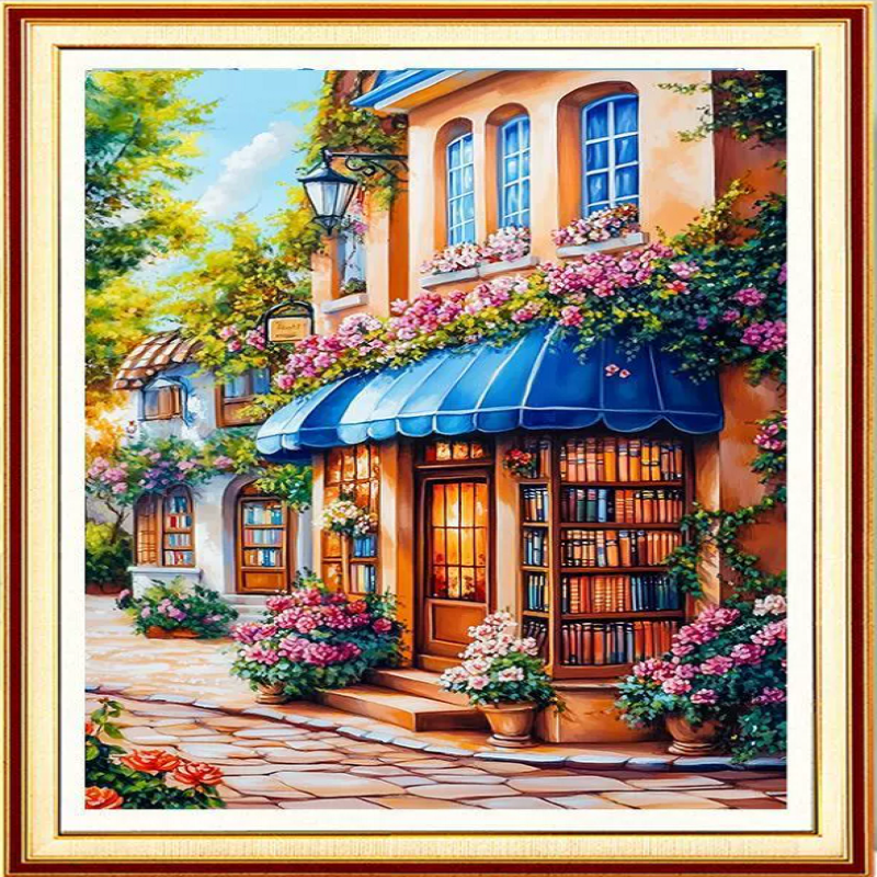 Street Corner Cafe - 11CT Stamped Cross Stitch 70*50CM(Mona Lisa Brand)