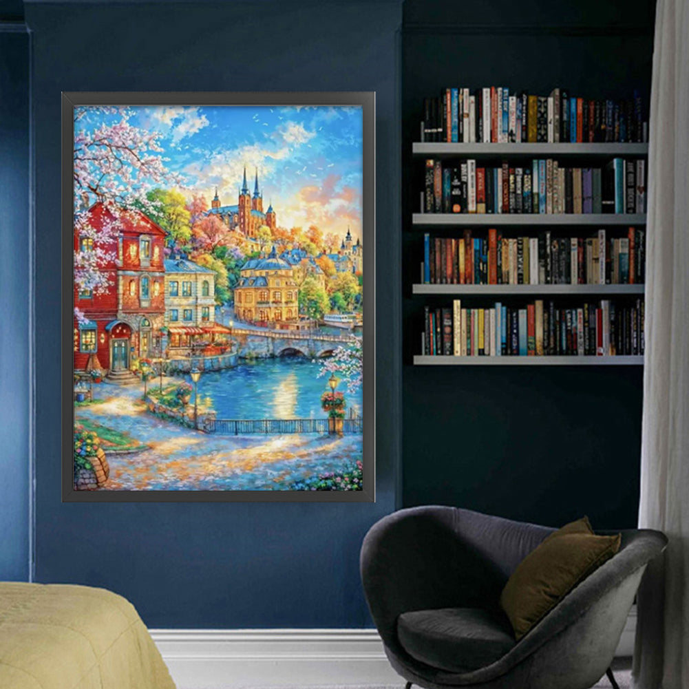 Nordic Town - 9CT Stamped Cross Stitch 75*95CM(Mona Lisa Brand)