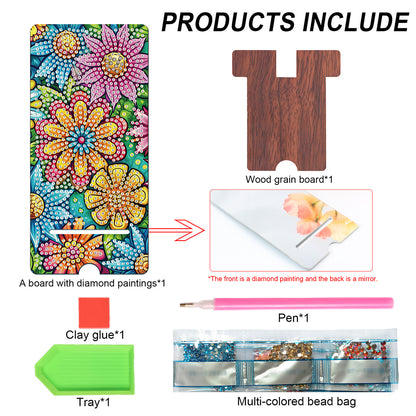2-Pack Acrylic Diamond Art Phone Stand And Mirror Diamond Art Kits Phone Holder