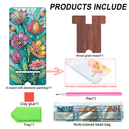 2-Pack Acrylic Diamond Art Phone Stand And Mirror Diamond Art Kits Phone Holder