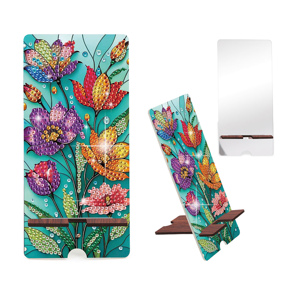 2-Pack Acrylic Diamond Art Phone Stand And Mirror Diamond Art Kits Phone Holder