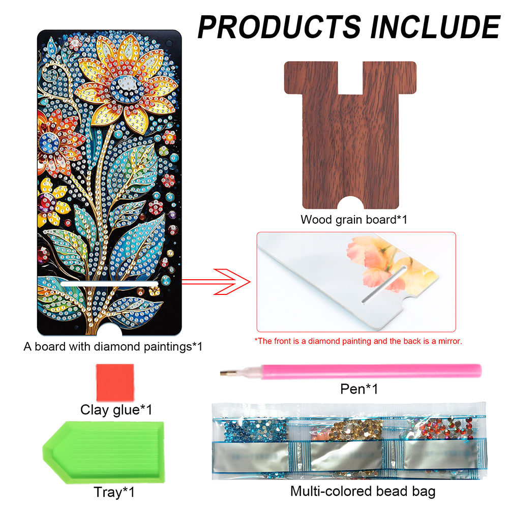 2-Pack Acrylic Diamond Art Phone Stand And Mirror Diamond Art Kits Phone Holder