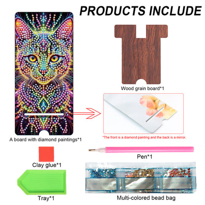 2-Pack Acrylic Diamond Art Phone Stand And Mirror Diamond Art Kits Phone Holder