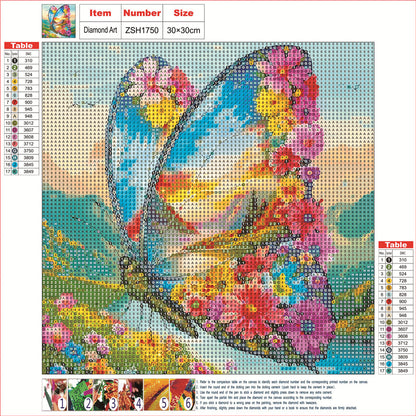 Butterfly Landscape - Full Round Drill Diamond Painting 30*30CM