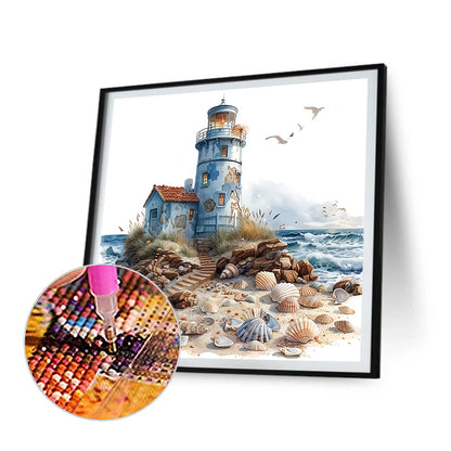 Lighthouse Landscape - Full Round Drill Diamond Painting 30*30CM