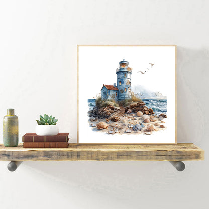 Lighthouse Landscape - Full Round Drill Diamond Painting 30*30CM