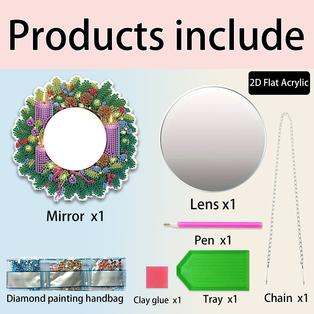 DIY Diamond Painting Mirror Kit Special Shape Mirror DIY Diamond Painting Kit