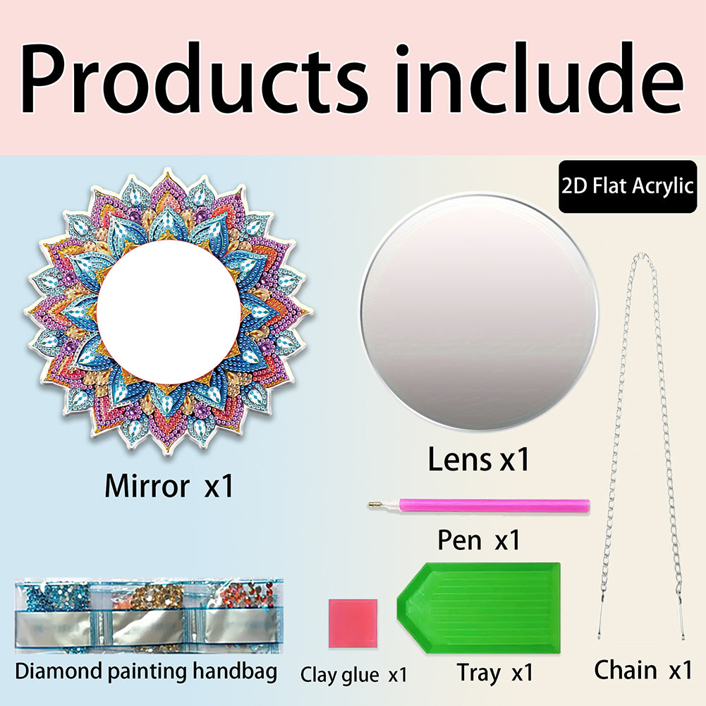 DIY Diamond Painting Mirror Kit Special Shape Mirror DIY Diamond Painting Kit