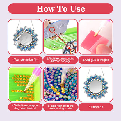 DIY Diamond Painting Mirror Kit Special Shape Mirror DIY Diamond Painting Kit