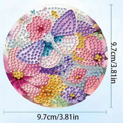 8pcs DIY Diamond Painting Coasters Kits Wooden Diamond Coaster Craft with Holder