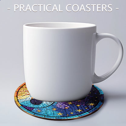 8pcs DIY Diamond Painting Coasters Kits Wooden Diamond Coaster Craft with Holder