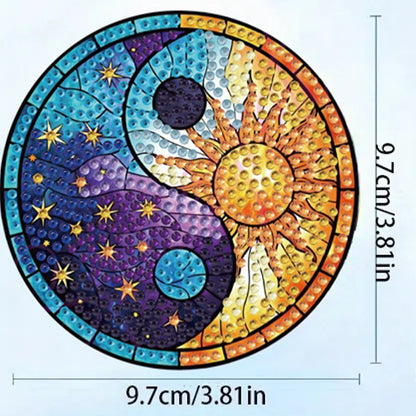 8pcs DIY Diamond Painting Coasters Kits Wooden Diamond Coaster Craft with Holder