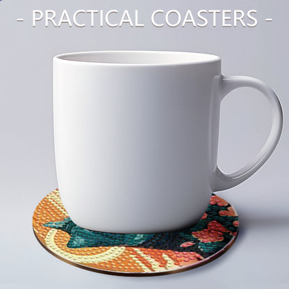 8pcs DIY Diamond Painting Coasters Kits Wooden Diamond Coaster Craft with Holder