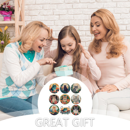 8pcs DIY Diamond Painting Coasters Kits Wooden Diamond Coaster Craft with Holder