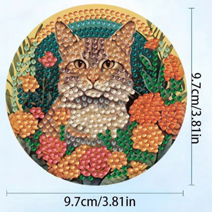 8pcs DIY Diamond Painting Coasters Kits Wooden Diamond Coaster Craft with Holder