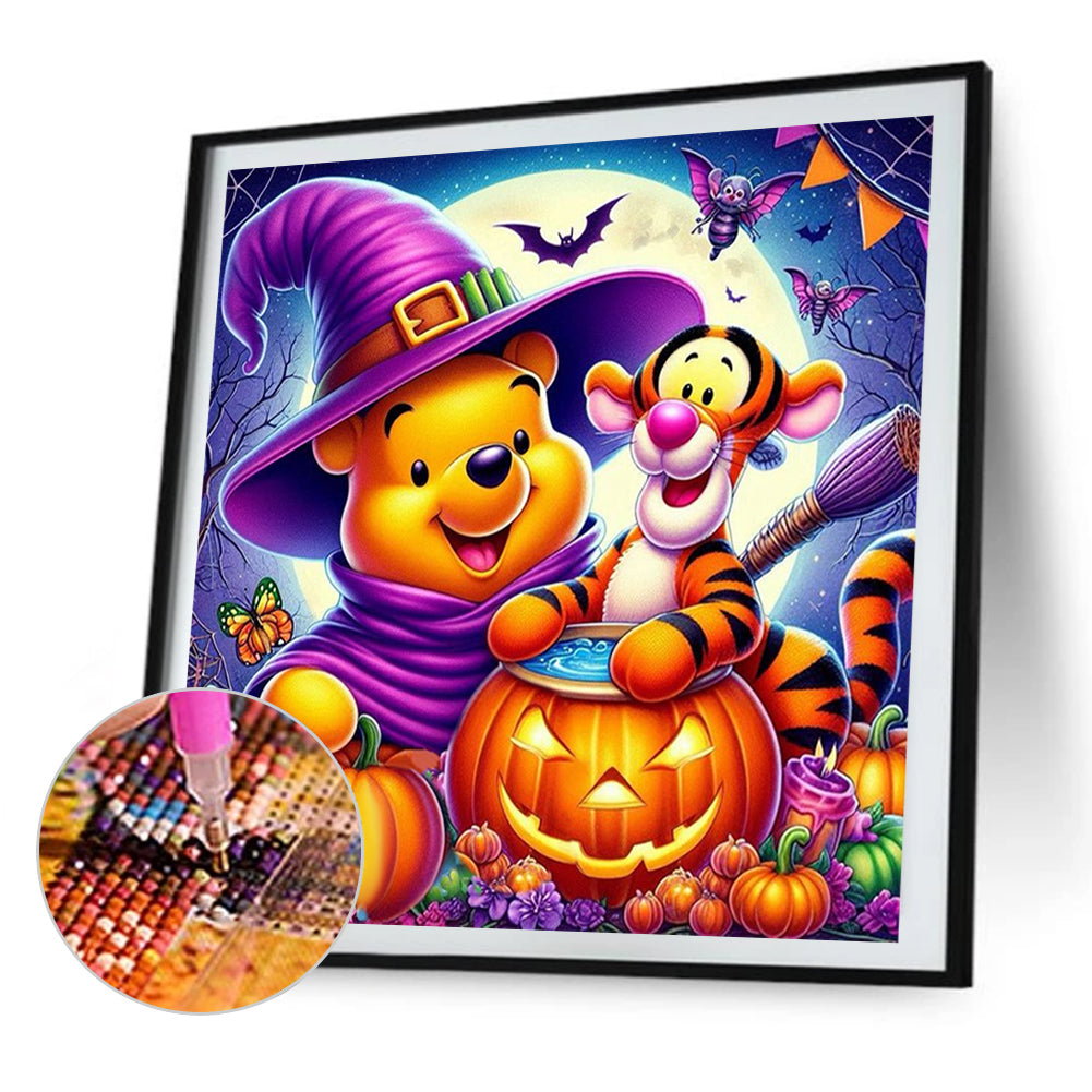 Halloween Winnie The Pooh - Full AB Round Drill Diamond Painting 40*40CM