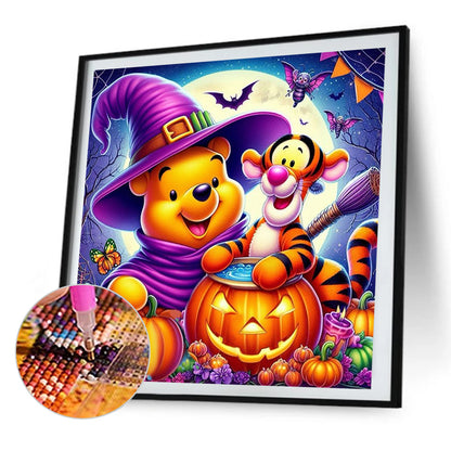 Halloween Winnie The Pooh - Full AB Round Drill Diamond Painting 40*40CM