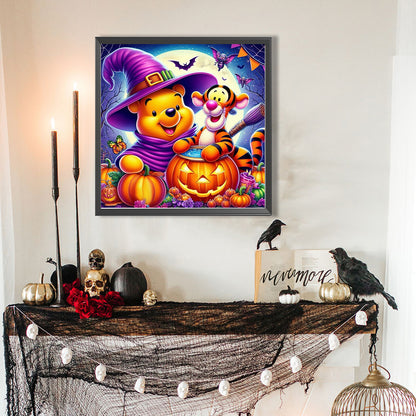 Halloween Winnie The Pooh - Full AB Round Drill Diamond Painting 40*40CM