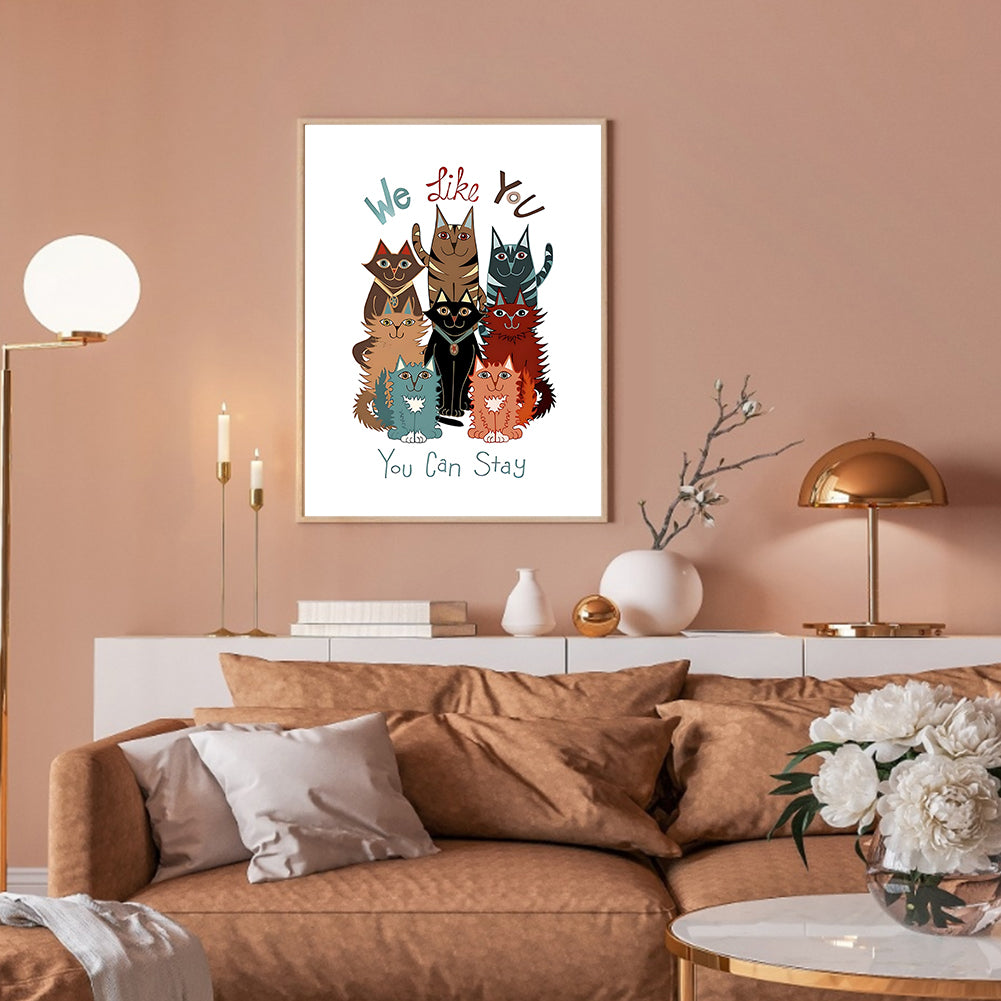 Cat - Full Square Drill Diamond Painting 30*40CM