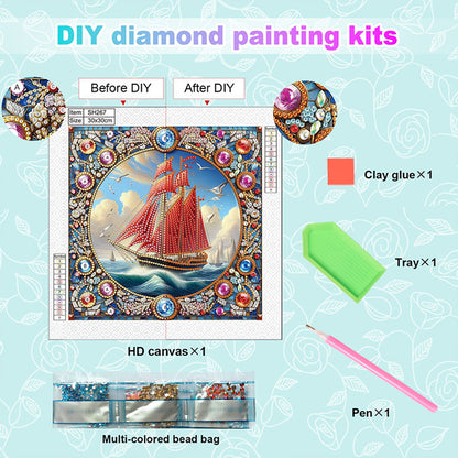 Sailboat - Special Shaped Drill Diamond Painting 30*30CM