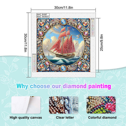 Sailboat - Special Shaped Drill Diamond Painting 30*30CM