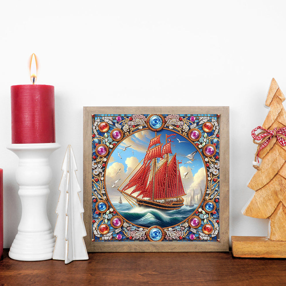 Sailboat - Special Shaped Drill Diamond Painting 30*30CM