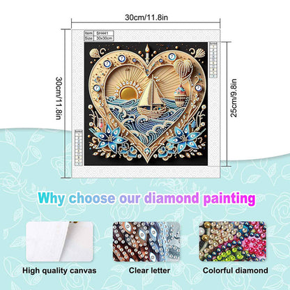 Sailboat - Special Shaped Drill Diamond Painting 30*30CM