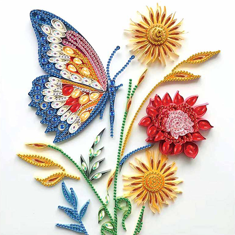 Paper Quilling Butterfly - Special Shaped Drill Diamond Painting 30*30CM