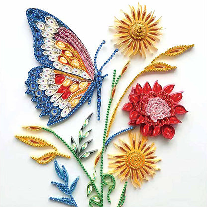 Paper Quilling Butterfly - Special Shaped Drill Diamond Painting 30*30CM