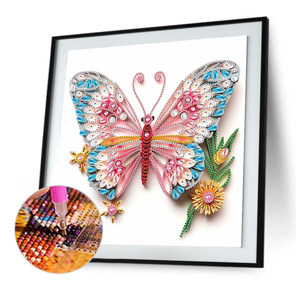 Paper Quilling Butterfly - Special Shaped Drill Diamond Painting 30*30CM