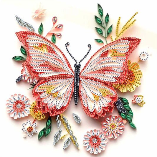 Paper Quilling Butterfly - Special Shaped Drill Diamond Painting 30*30CM