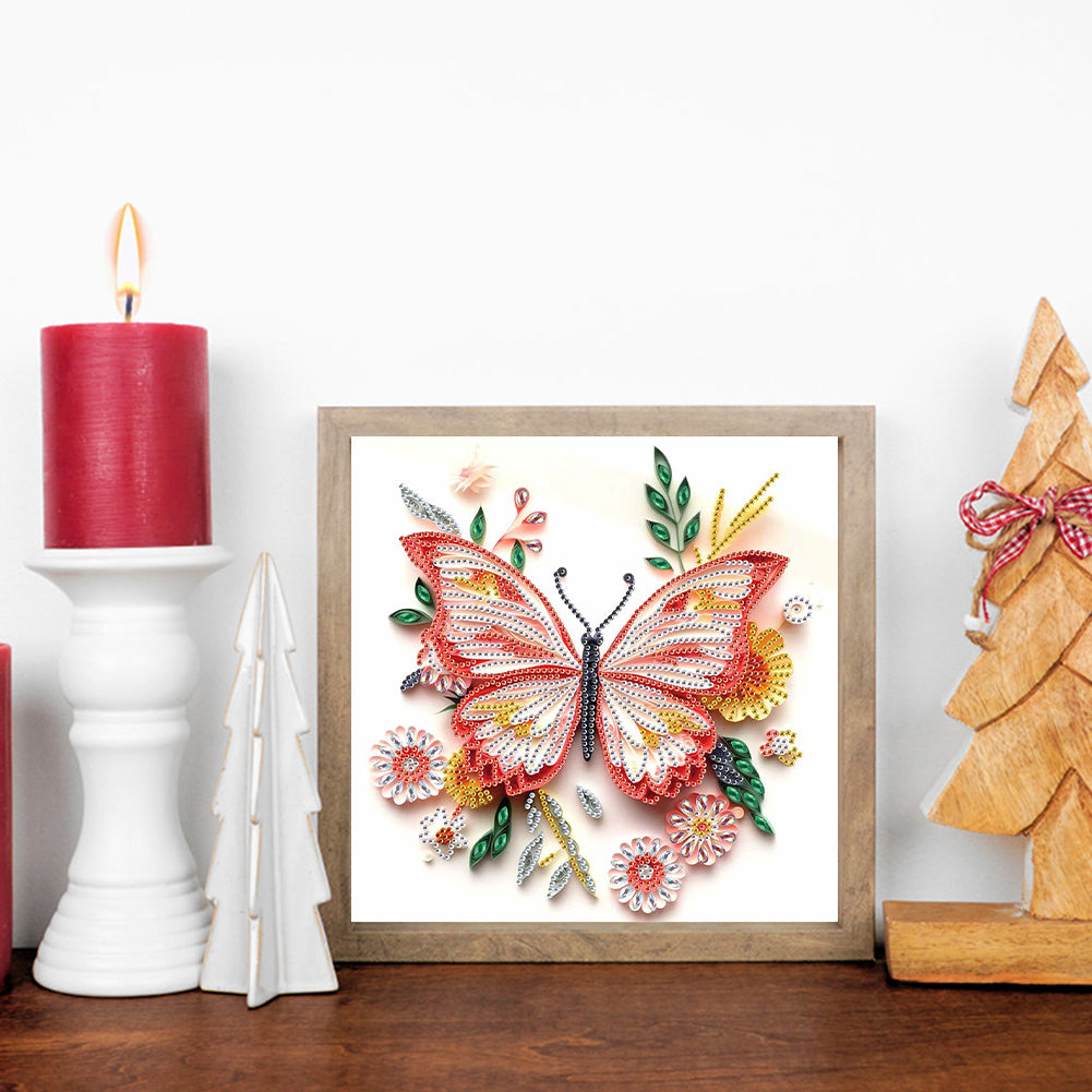 Paper Quilling Butterfly - Special Shaped Drill Diamond Painting 30*30CM