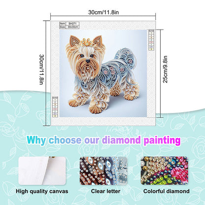 Paper Quilling Puppy - Special Shaped Drill Diamond Painting 30*30CM
