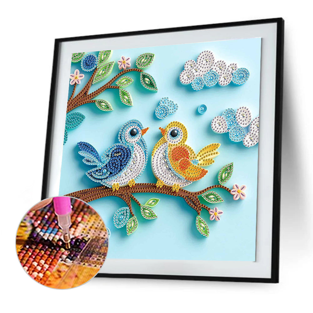 Paper Quilling Bird - Special Shaped Drill Diamond Painting 30*30CM