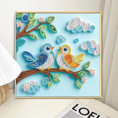 Paper Quilling Bird - Special Shaped Drill Diamond Painting 30*30CM