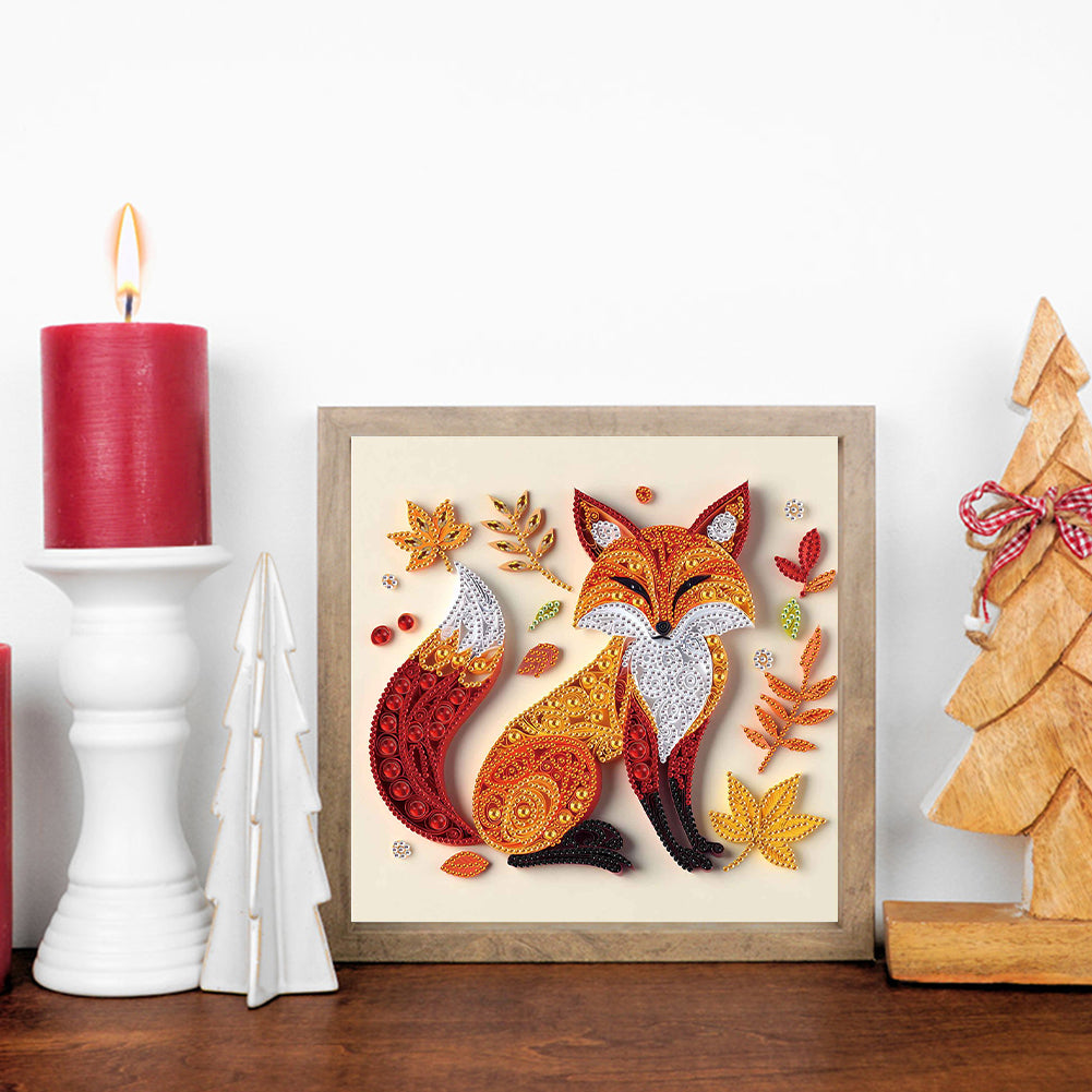 Paper Quilling Fox - Special Shaped Drill Diamond Painting 30*30CM