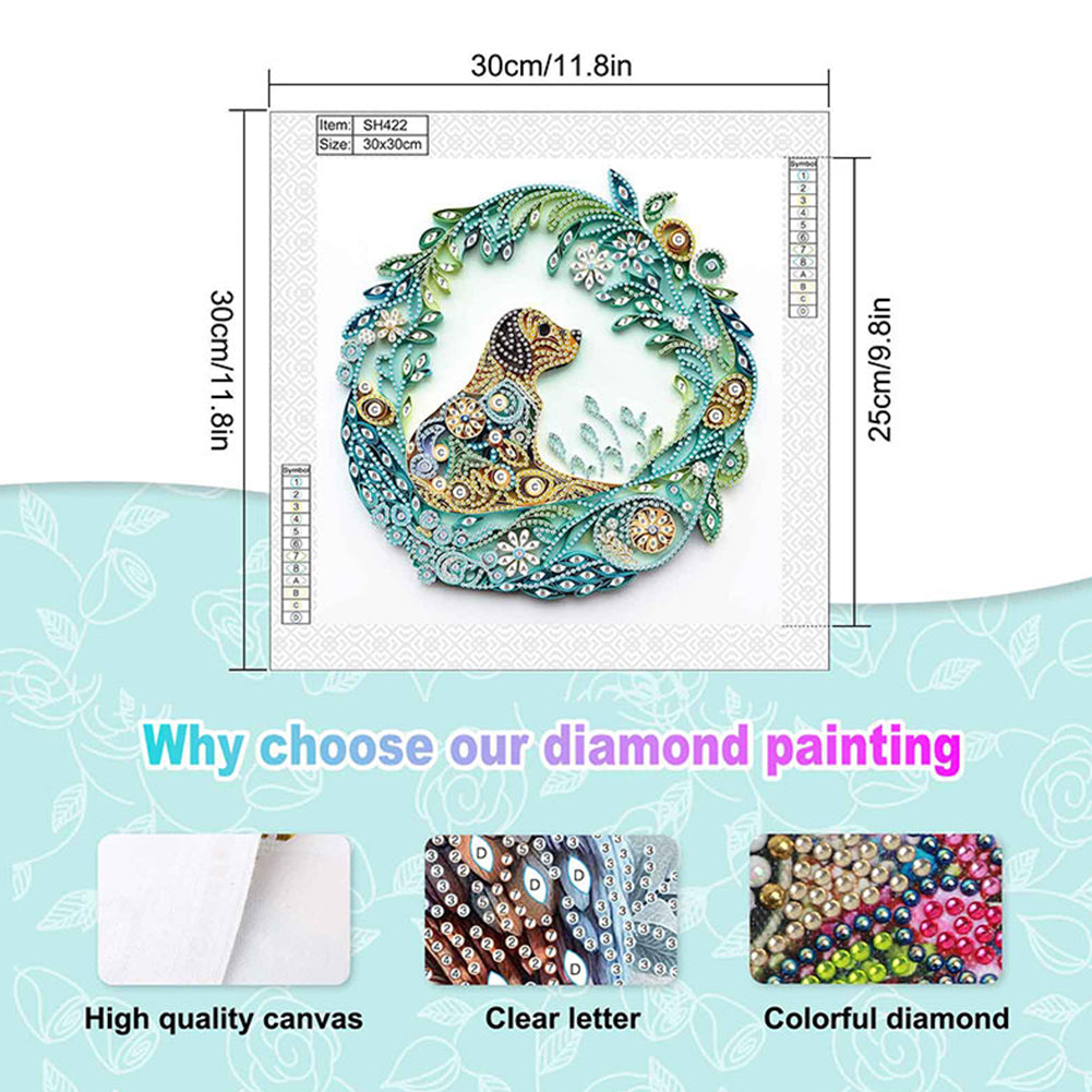 Paper Quilling Puppy - Special Shaped Drill Diamond Painting 30*30CM