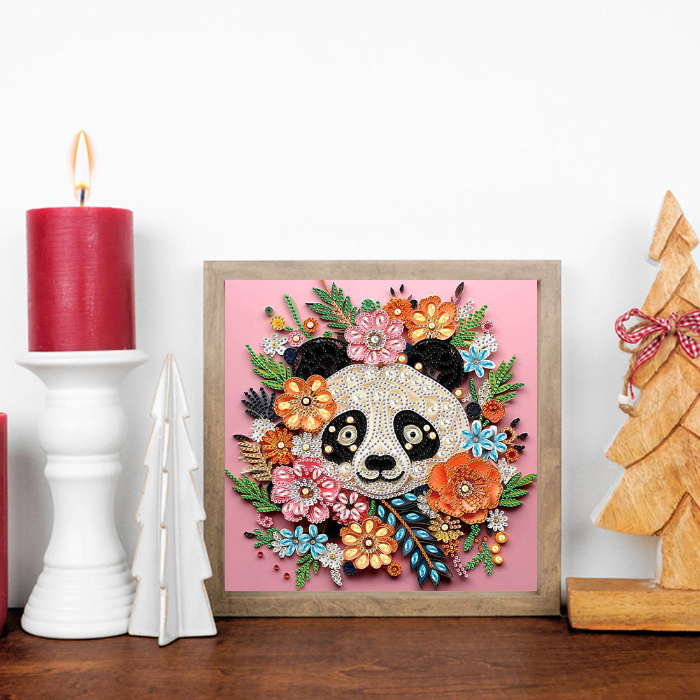 Paper Quilling Panda - Special Shaped Drill Diamond Painting 30*30CM