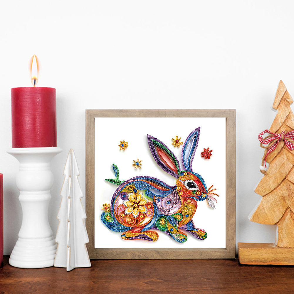 Paper Quilling Rabbit - Special Shaped Drill Diamond Painting 30*30CM
