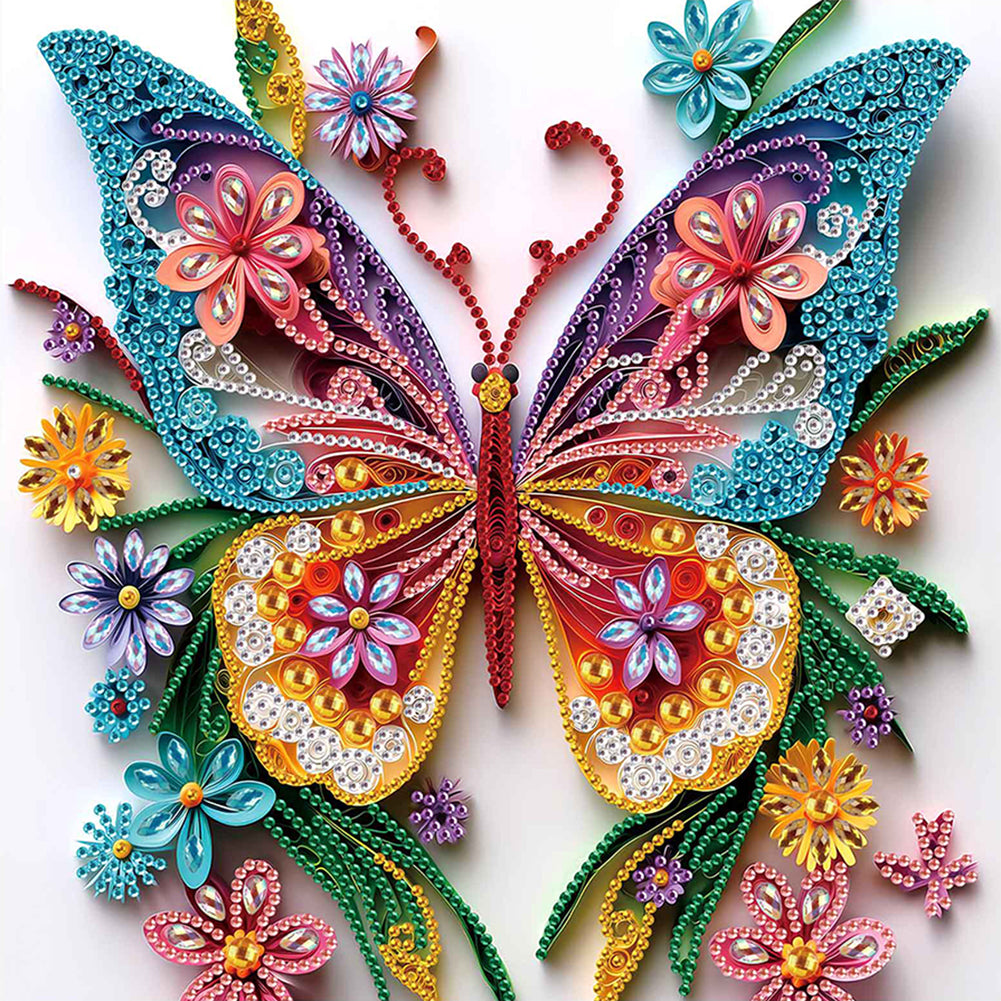 Paper Quilling Butterfly - Special Shaped Drill Diamond Painting 30*30CM