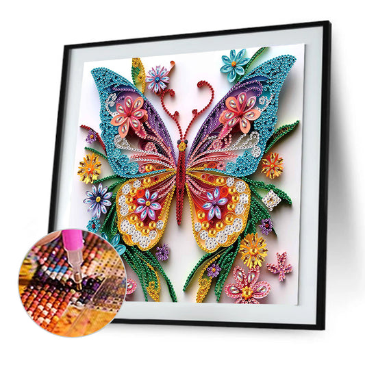 Paper Quilling Butterfly - Special Shaped Drill Diamond Painting 30*30CM