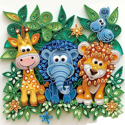 Paper Quilling Lion - Special Shaped Drill Diamond Painting 30*30CM